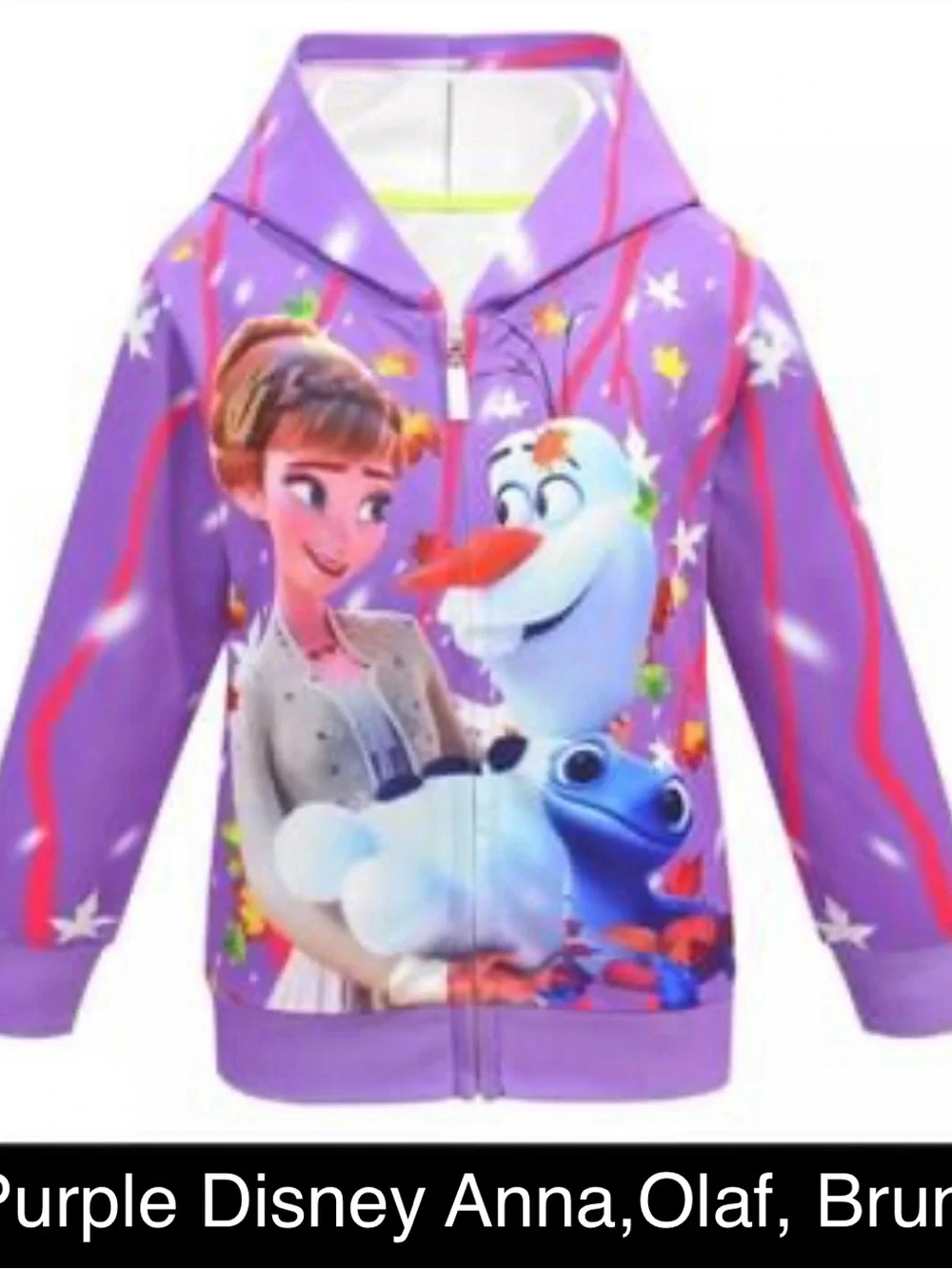 Disney Blue Elsa and Anna Zip Hoodie with Floral Accents